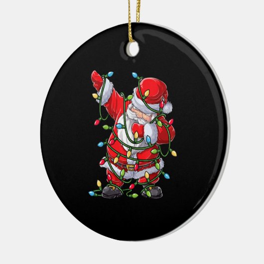 Kerstman in kerstmis keramisch ornament (Links)