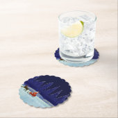 Kerstman in Kerstnacht Kartonnen Onderzetters (Insitu)