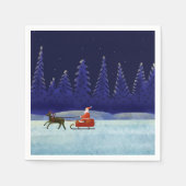 Kerstman in Kerstnacht Servet (Voorkant)