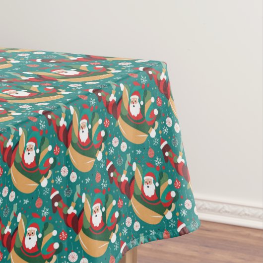 Kerstman in kerstpatroon tafelkleed (Voorbeeld)