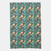 Kerstman in kerstpatroon theedoek (Verticaal)