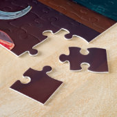 🎅 Kerstman in knusse slee Kerstvreugde Legpuzzel (Zijkant)