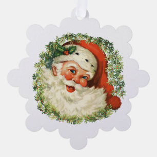 Kerstman in krans papier Ornament Kaart