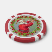  kerstman in krans uw kerstgroet poker chips (Enkel)