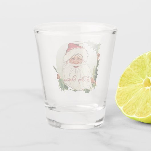 kerstman in Lijst Shot Glas (Achterkant)
