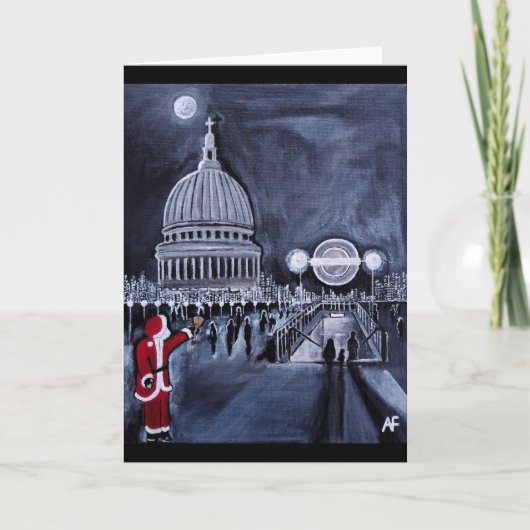 Kerstman in Londen Schilderij van Alfred Fox Kaart (Voorkant)