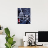 Kerstman in Londen Schilderij van Alfred Fox Poster (Thuiskantoor)