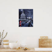Kerstman in Londen Schilderij van Alfred Fox Poster (Keuken)