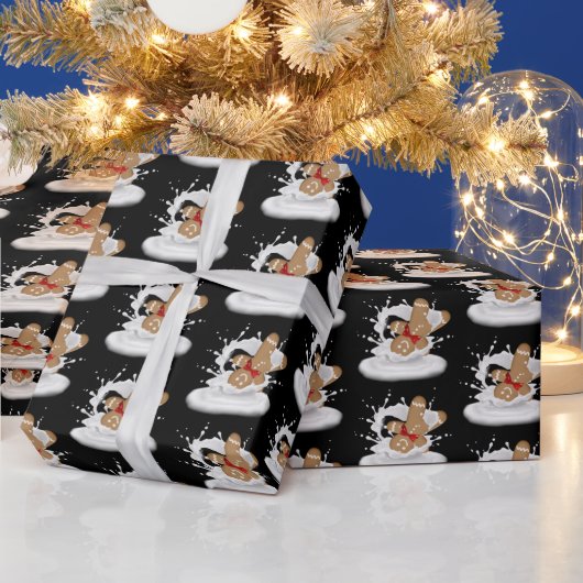 kerstman in Melkspin Cadeaupapier (Feestdagen)