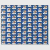 kerstman in Melkspin Cadeaupapier (Vlak)