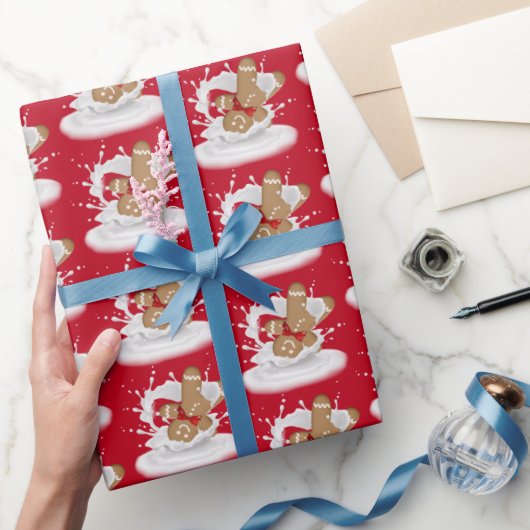 kerstman in Melkspin Cadeaupapier (Geschenken)