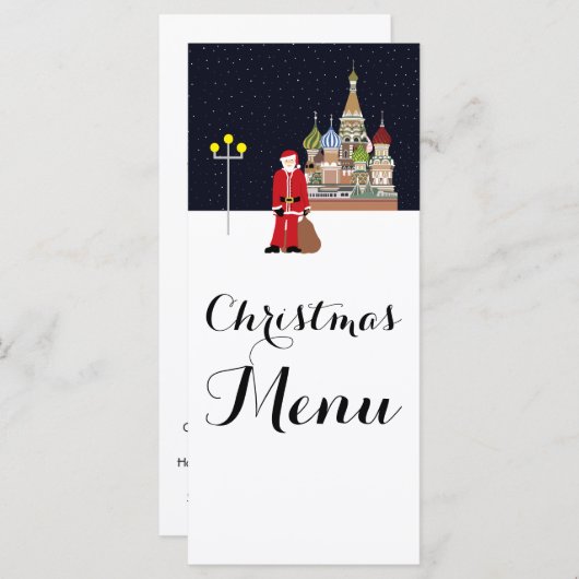 Kerstman in Moskou Menu (Voorkant / Achterkant)