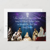 Kerstman in Nativiteit Briefkaart (Voorkant / Achterkant)