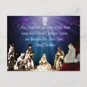 Kerstman in Nativiteit Briefkaart