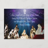 Kerstman in Nativiteit Briefkaart (Voorkant)