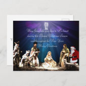 Kerstman in Nativiteit Briefkaart (Voorkant / Achterkant)