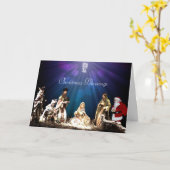 Kerstman in Nativiteit Kaart (Gele Bloem)