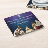 Kerstman in Nativiteit Kartonnen Onderzetters (Gebogen)