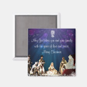 Kerstman in Nativiteit Magneet (Voorkant / Achterkant)