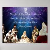 Kerstman in Nativiteit Poster (Voorkant)