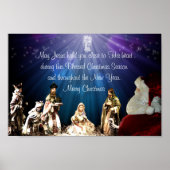 Kerstman in Nativiteit Poster (Voorkant)