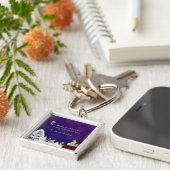 Kerstman in Nativiteit Sleutelhanger (Zijkant)