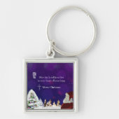 Kerstman in Nativiteit Sleutelhanger (Voorkant)
