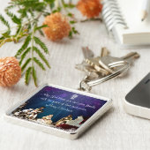 Kerstman in Nativiteit Sleutelhanger (Zijkant)