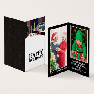 Kerstman in New York, familiefoto kerstkaart Visitekaartje