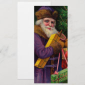 Kerstman in Paarse uitnodiging (Voorkant / Achterkant)