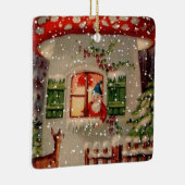  kerstman in paddenstoel keramisch ornament (Rechts)