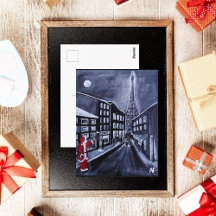 Kerstman in Parijs Schilderij van Alfred Fox