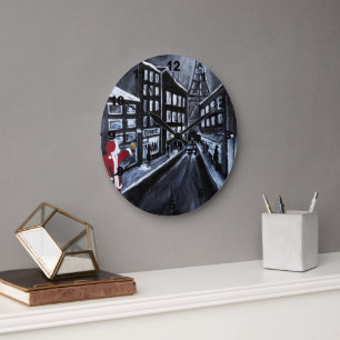 Kerstman in Parijs Schilderij van Alfred Fox Grote Klok