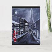 Kerstman in Parijs Schilderij van Alfred Fox Kaart (Voorkant)
