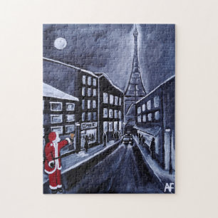 Kerstman in Parijs Schilderij van Alfred Fox Legpuzzel