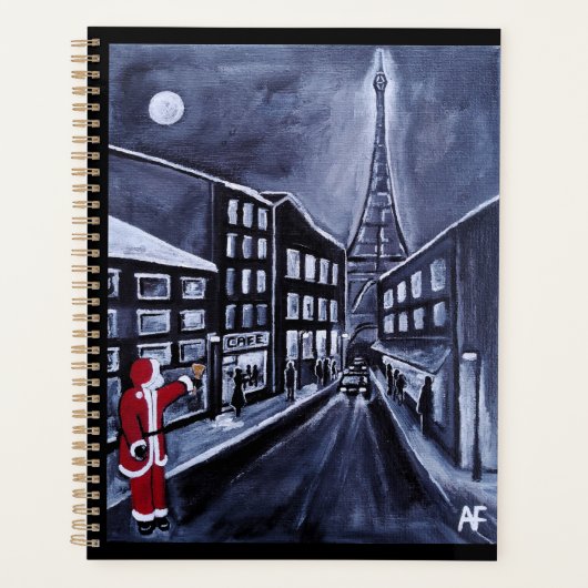 Kerstman in Parijs Schilderij van Alfred Fox Planner (Voorkant)