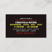 Kerstman in Parijs, uitnodiging voor kerstfeest ti Informatiekaartje (Achterkant)