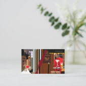 Kerstman in Parijs, uitnodiging voor kerstfeest ti Informatiekaartje (Staand voorkant)