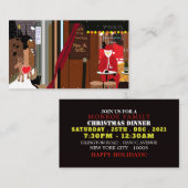 Kerstman in Parijs, uitnodiging voor kerstfeest ti Informatiekaartje (Voorkant / Achterkant)