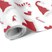 KERSTMAN IN RELIËF LEVENDIGE RODE HUE WIT VAKANTIE CADEAUPAPIER (Rol Hoek)