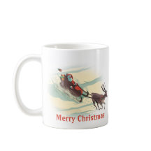 Kerstman in rendierslee