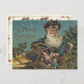  kerstman in Roadster Feestdagenkaart (Voorkant / Achterkant)