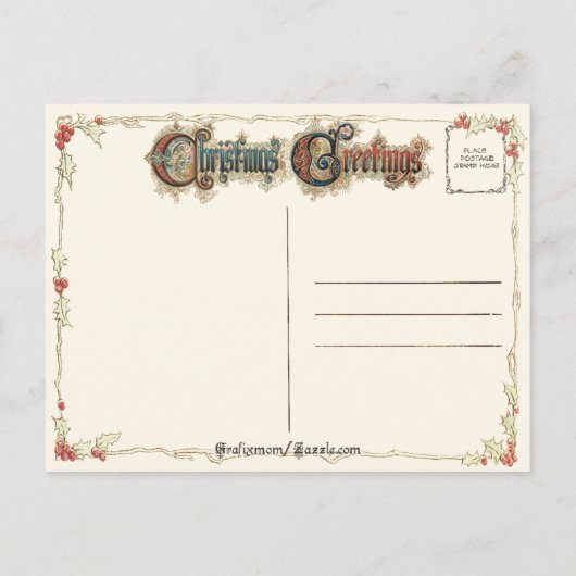  kerstman in Roadster Feestdagenkaart (Achterkant)