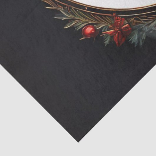 Kerstman in Ronde Lijst Decoupage Ambachtspapier Tissuepapier (Detail)