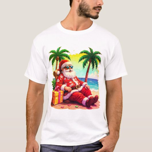 Kerstman in Rust met Cadeau T-shirt (Voorkant)