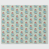 Kerstman in sandalen cadeaupapier (Vlak)