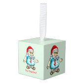 Kerstman in sandalen decoratie (Voorkant hoekig)