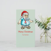 Kerstman in sandalen feestdagenkaart (Staand voorkant)