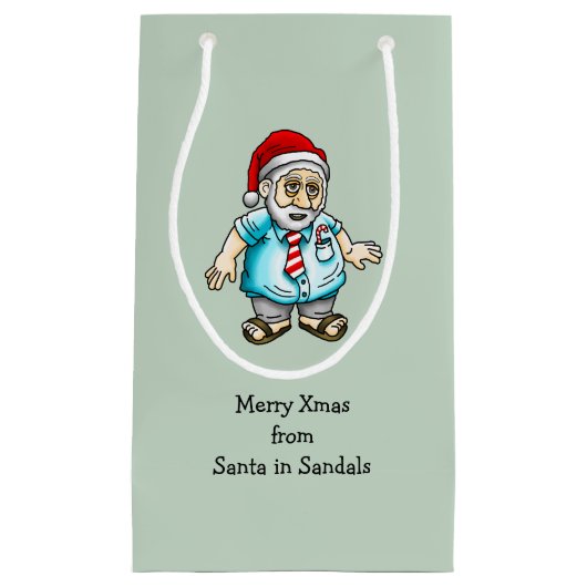 Kerstman in sandalen klein cadeauzakje (Voorkant)