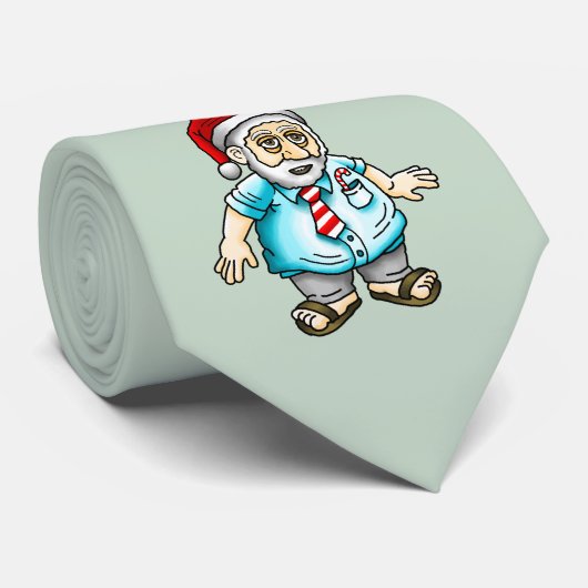Kerstman in Sandalen Stropdas (Opgerold)